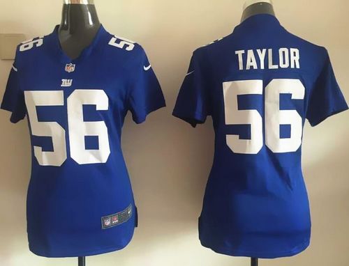 Nike Giants #56 Lawrence Taylor Royal Blue Team Color Women's Stitched NFL Elite Jersey